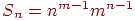 S_n = n^{m -1} m^{n -1}