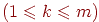 (1\le k\le m)