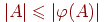 \left|A\right|\le \left|\varphi (A)\right|