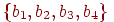 \{b_{1},b_{2},b_{3},b_{4}\}