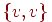 \{v,v\}