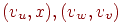 (v_{u},x), (v_{w},v_{v})