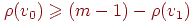 \rho (v_{0} ) \ge (m-1)-\rho (v_{1})
}