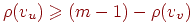 \eq{ \rho (v_{u}) \ge (m-1)- \rho(v_{v}) }
