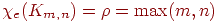 \chi _{e} (K_{m,n} )=\rho =\max (m,n)