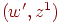 (w{'},z^{1})