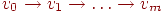 v_{0} \to v_{1} \to \ldots \to v_{m}